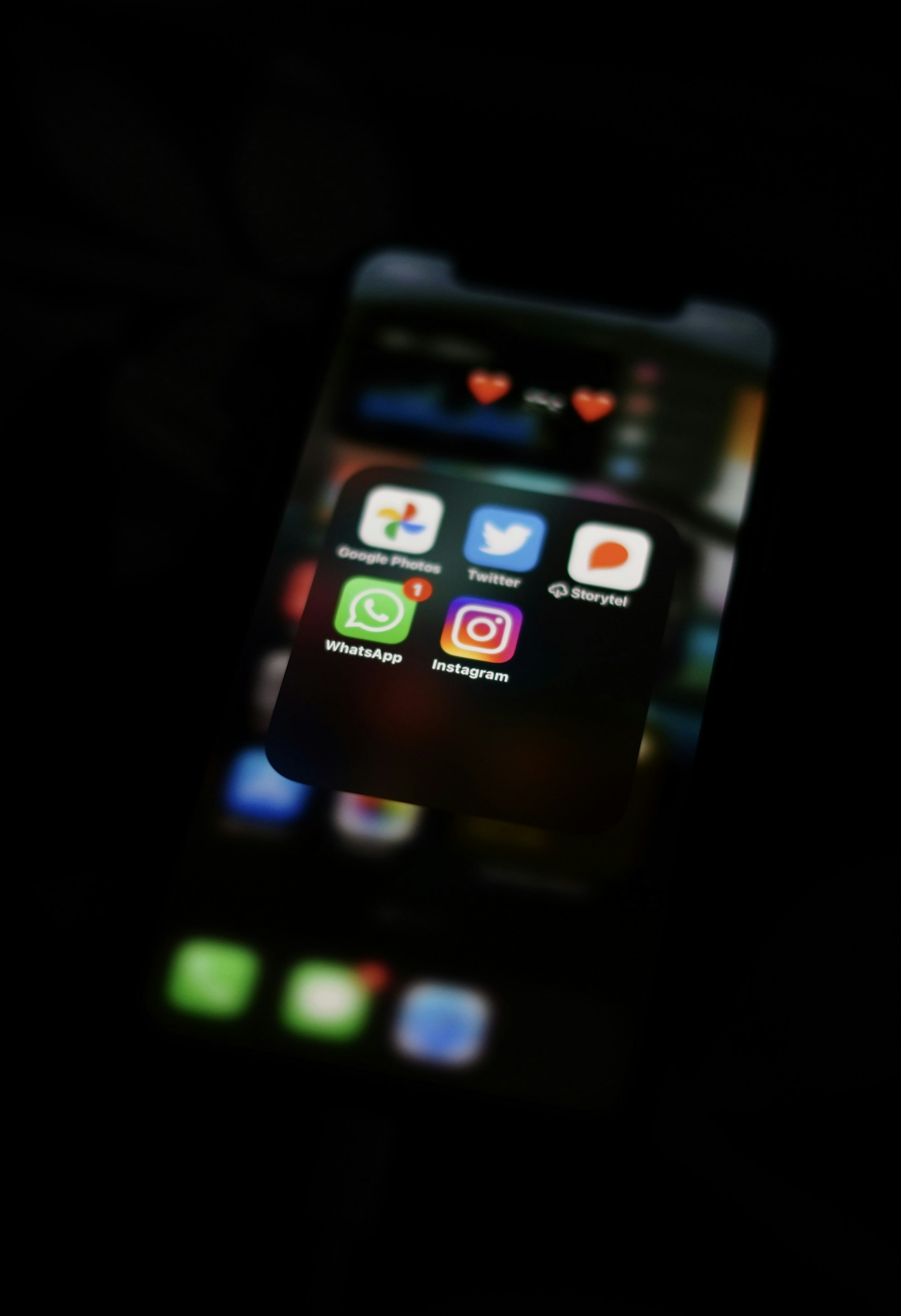 Black iphone 4 turned on screen