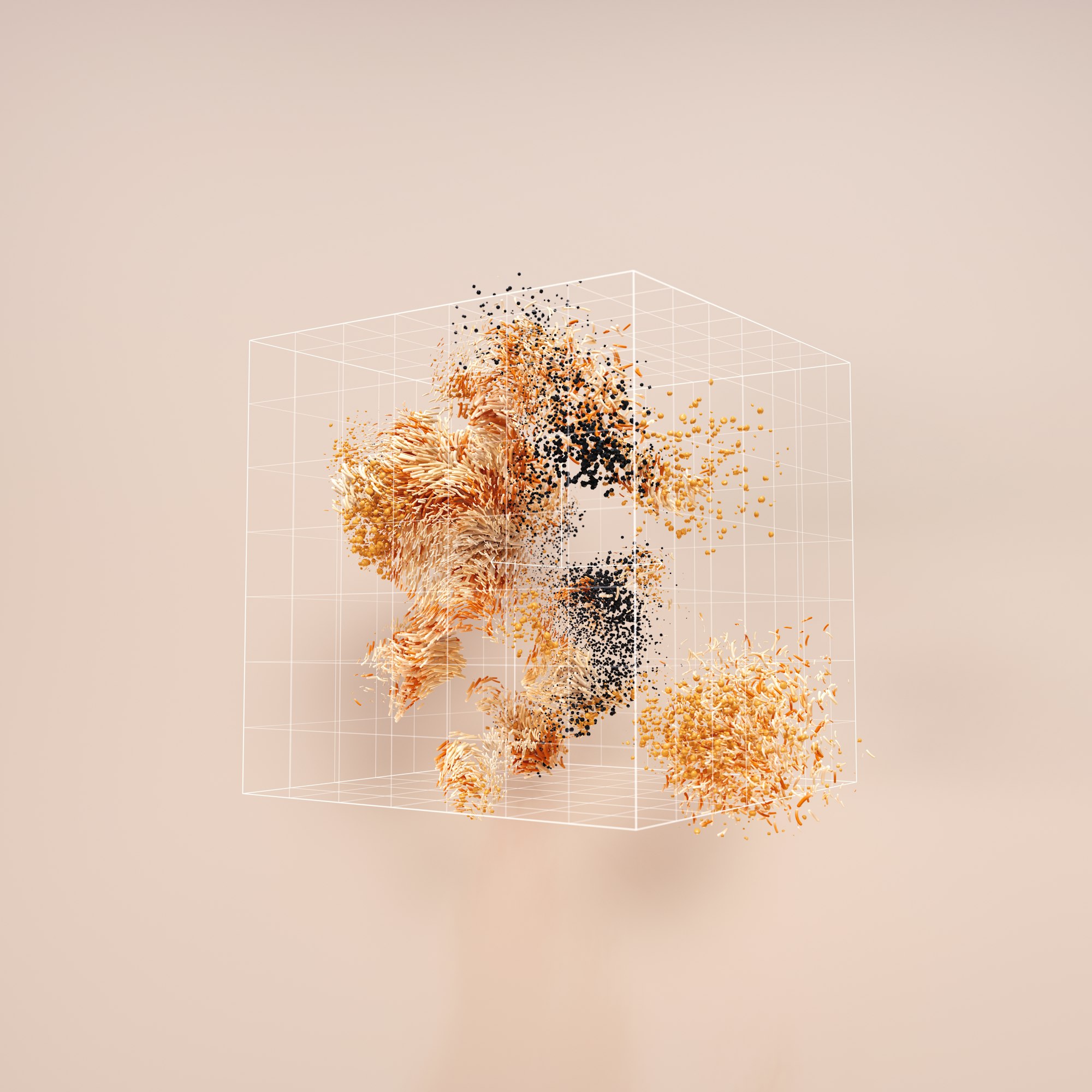 A bunch of different colored objects on a white surface