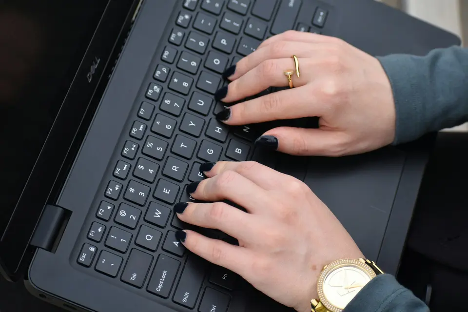 Laptop keyboard with bright background