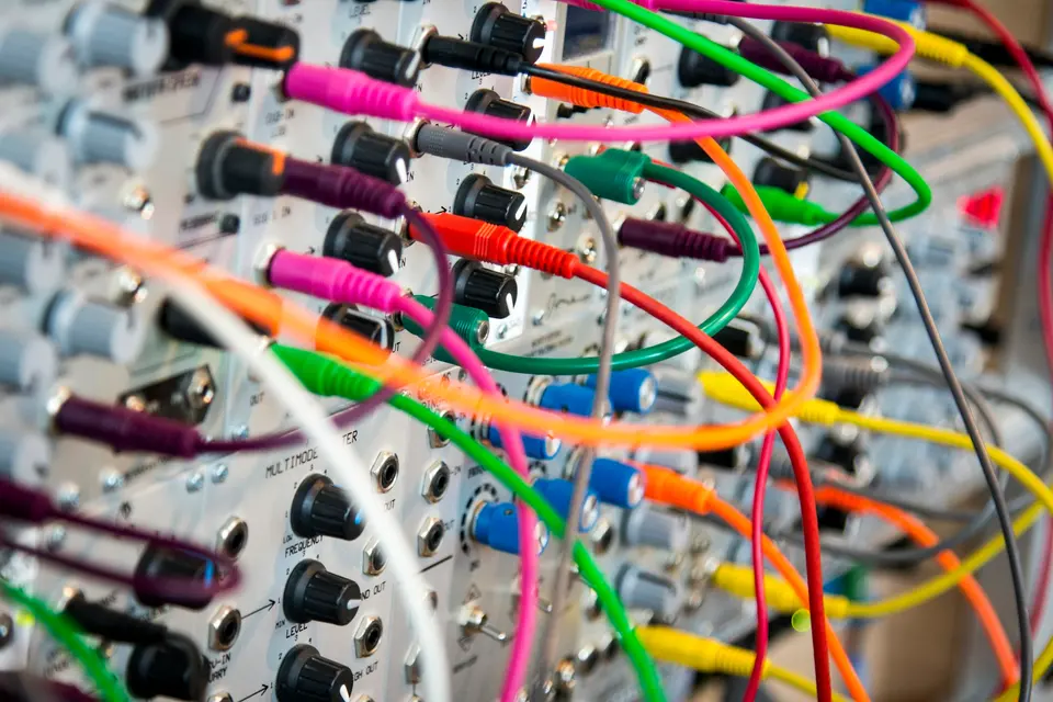 A tangle of assorted electric cables