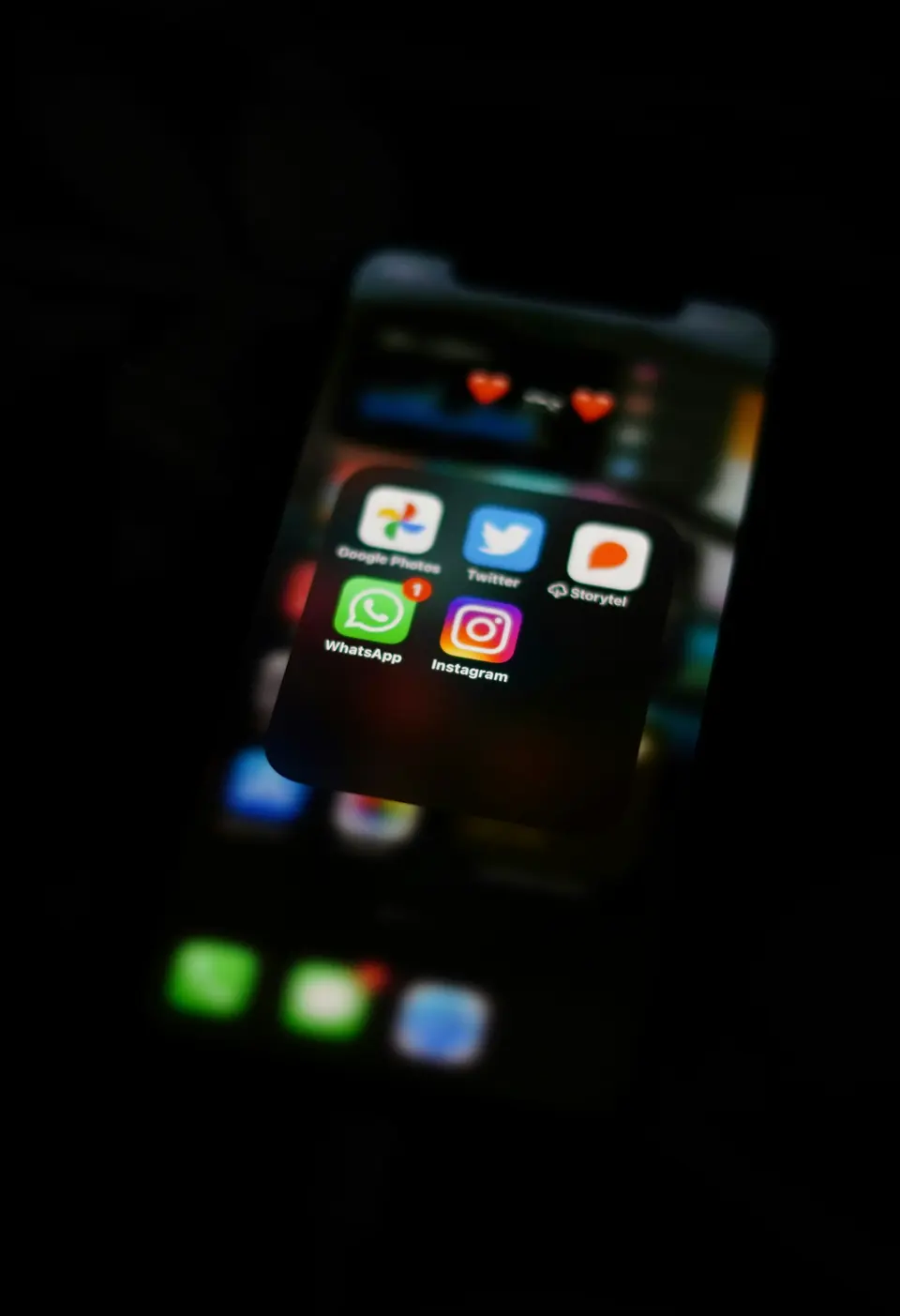 Black iphone 4 turned on screen